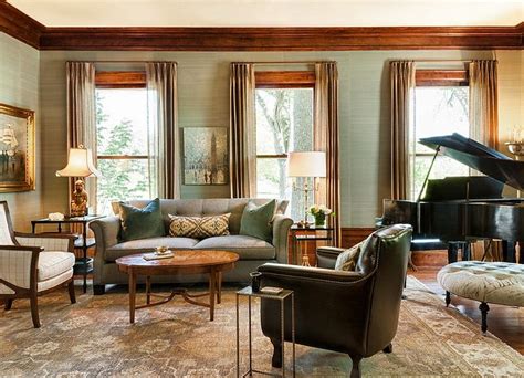 20 Living Rooms With The Textural Beauty Of Grasscloth Traditional