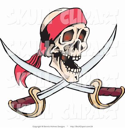 Pirate Skull Swords Clipart Smiling Clip Crossed