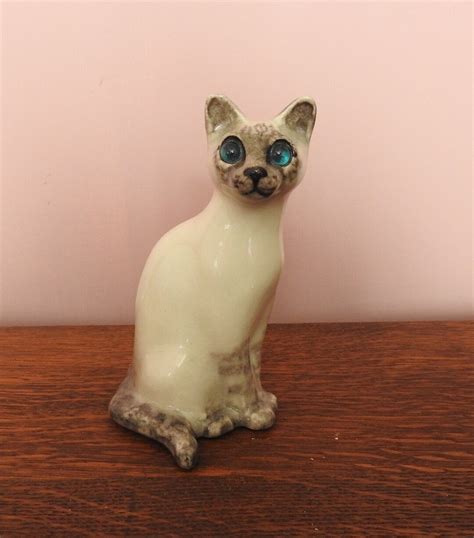 Vintage Winstanley Siamese Cat With Blue Cathedral Glass Eyes Etsy