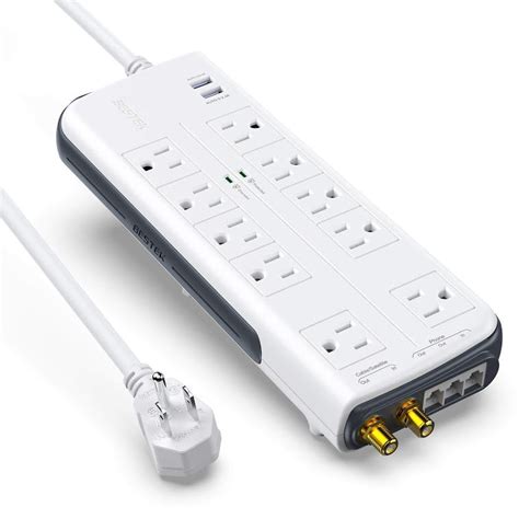 Bestek 10 Outlet 4000 Joules Surge Protector Power Strip High Joules