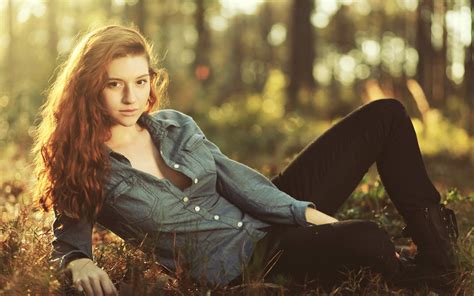 Fondos De Pantalla Luz De Sol Bosque Mujeres Al Aire Libre Mujer Pelirrojo Modelo Pelo