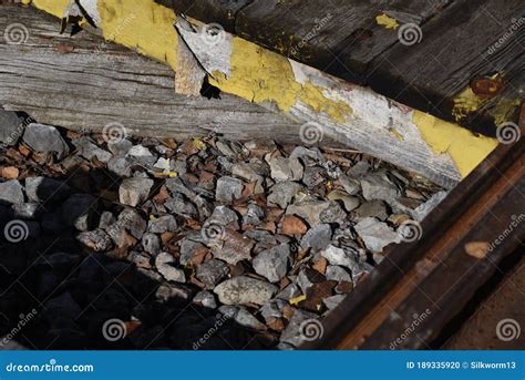 Closeup Of Weathered And Decaying Railway Tracks Stock Photo Image Of