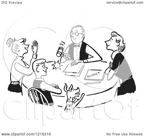 The afton family meets the trevor creatures. Cartoon of a Retro Happy Family Having a Meeting About the ...