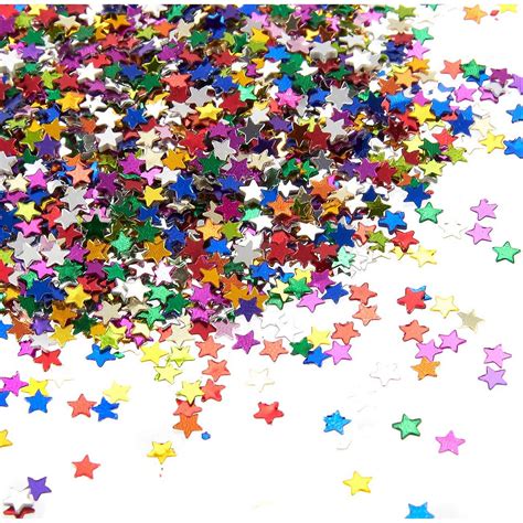 Foil Star Confetti 7 Oz Colorful Rainbow Sequins Shiny Glitter