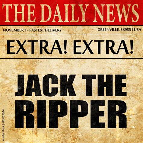 Illustrazione Stock Jack The Ripper Newspaper Article Text Adobe Stock