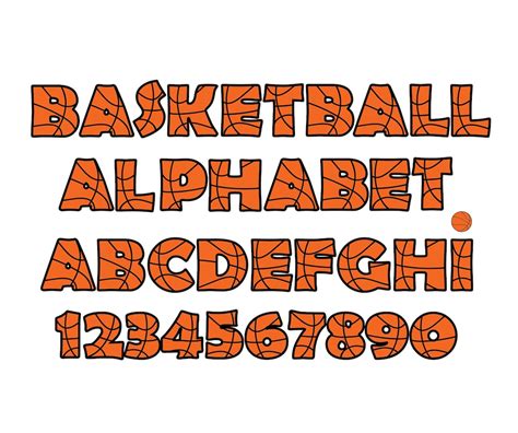 Basketball Alphabet Svg Files Basketball Alphabet Clipart Basketball