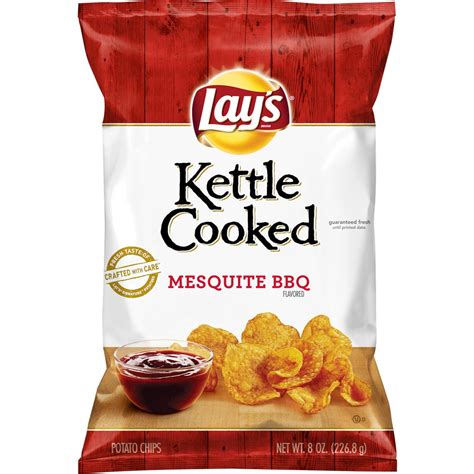 Lays Kettle Cooked Mesquite Bbq Flavored Potato Chips 8 Oz Walmart