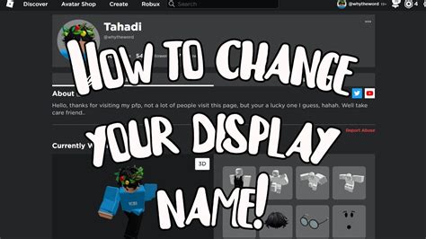 How To Change Your Roblox Display Name Roblox Youtube