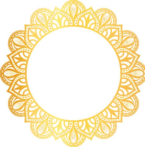 Luxus Mandala Goldener Kreisrahmen Transparent Mit Vintage Gold