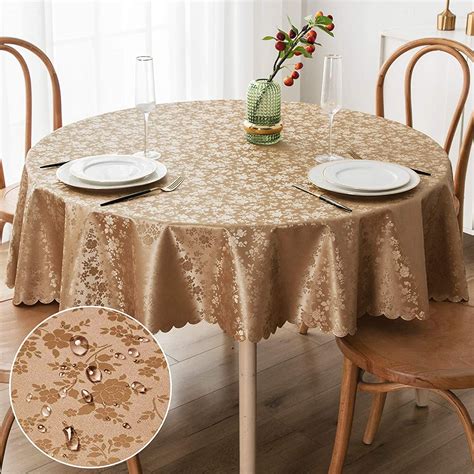 Waterproof Vinyl Tablecloth Round Heavy Duty Table Cloth Wipeable Table