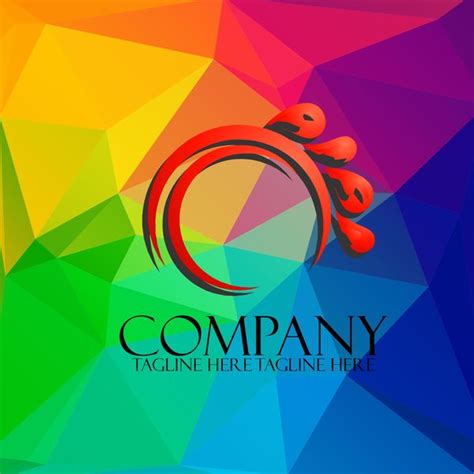 Company Creative Logos With Colored Polygon Background Vector 04 Free