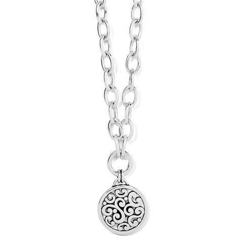 This Circular Pendant Necklace With Mesmerizing Swirls And Scrolls Has