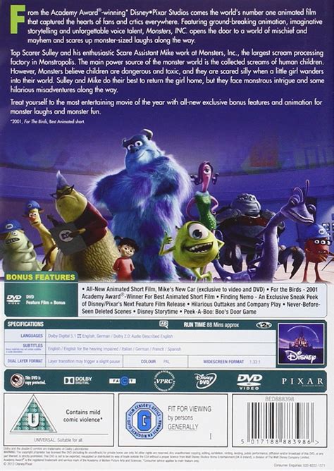 Monsters Inc Dvd Menu Disc 1