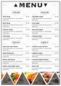 Triangle Dinner Menu Design Template in PSD, Word, Publisher ...