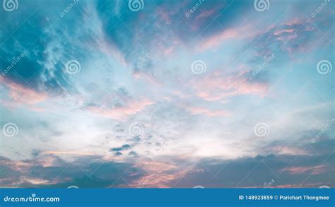Soft Colored Abstract Background Summer Gorgeous Panorama Twilight Sky