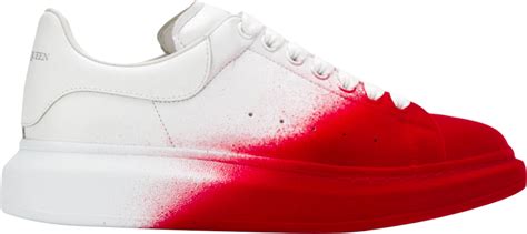 Alexander McQueen White Red Spray Oversized Sneakers Incorporated