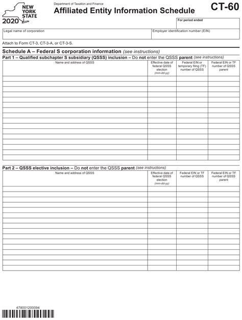 Form Ct 60 Download Printable Pdf Or Fill Online Affiliated Entity
