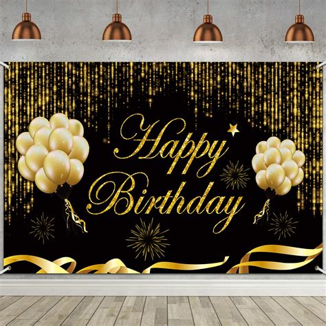 Top 50 Happy Birthday Black And Gold Background Designs For Free Download