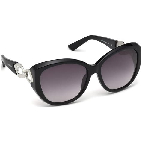 Swarovski Sunglasses Polarized Fashion Sun Glasses Swarovski Shiny Black Gradient Smoke