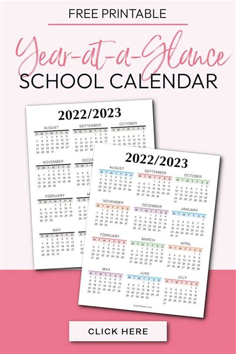 Free Printable Year At A Glance School Calendar Artofit