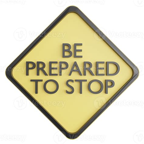 Be Prepared To Stop Sign Clipart Flat Design Icon Isolated On