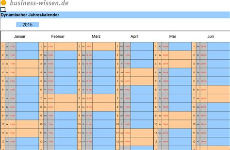 Excel Dynamischer Jahrsakalender Kalender