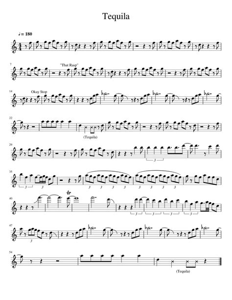 Tequila Tenor Solo Sheet Music For Tenor Saxophone Download Free In Pdf Or Midi