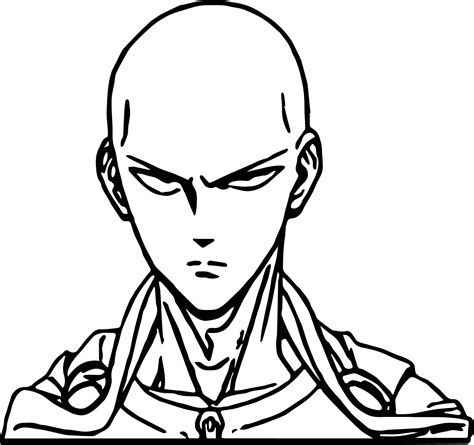 Cool One Punch Man Anime Character Design Saitama Coloring Page