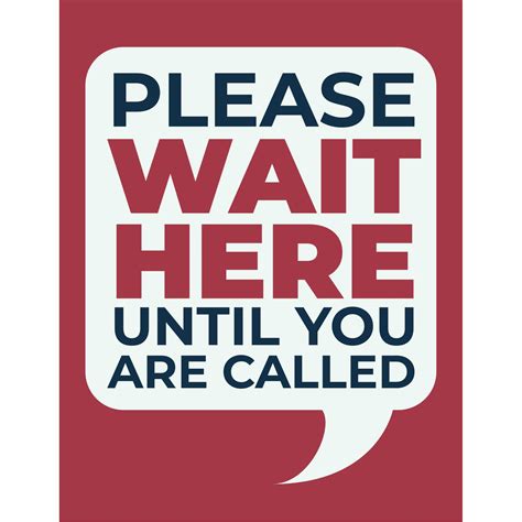 Please Wait Here Until You Are Called Red Poster Plum Grove