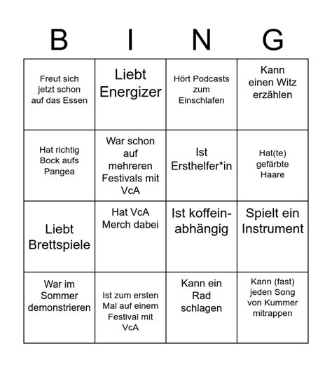 kennenlern bingo card