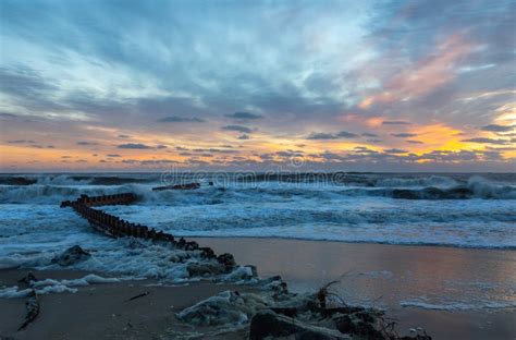 Outer Banks Nc Coastal Sunrise Atlantic Ocean Stock Image Image Of
