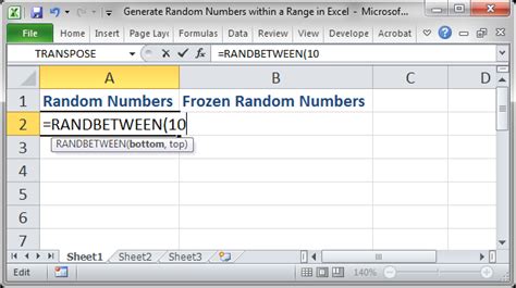Generate Random Numbers Within A Range In Excel