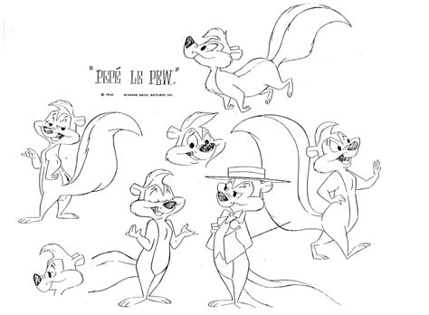 Print out this peppa pig coloring pages and enjoy to coloring Pepe Le Pew - Model Sheets | Traditional Animation