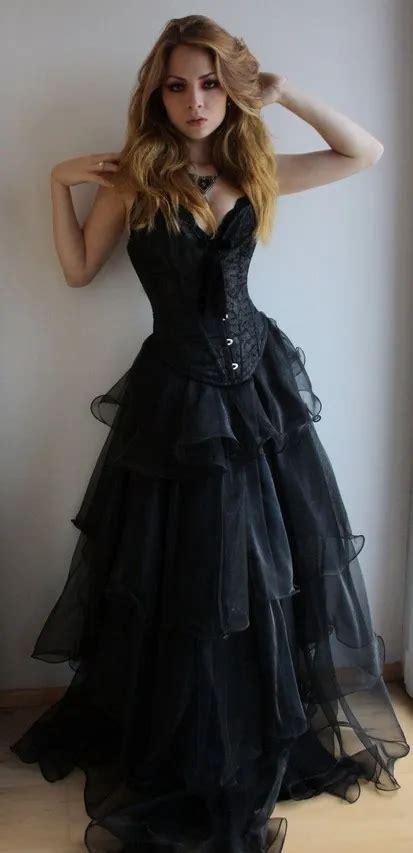 Long Black Gothic Corset Prom Dresses 2016 Sweetheart Neckline Steampunk Corset Dress In