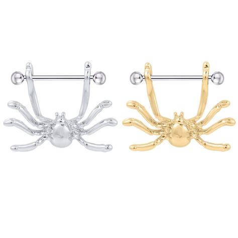 Punk Rock Sexy Spider Nipple Shield Ring Body Piercing 316l Stainless Steel Barbell Jewelry T