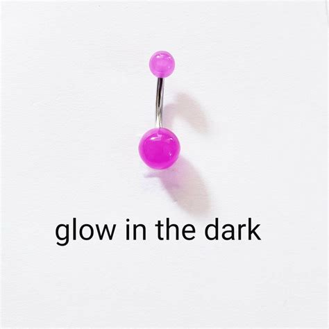 Glow In The Dark Belly Ring Material Surgical Steel Balls Acrylic Thickness 14g Due To