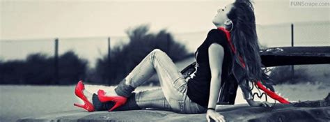 Red And Black Stylish Girl Facebook Cover Facebook Covers Fb Covers
