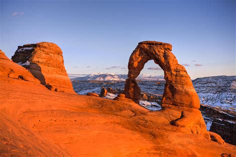 The Famous Delicate Arch In Utahs Arches Natinoal Park At Sunset