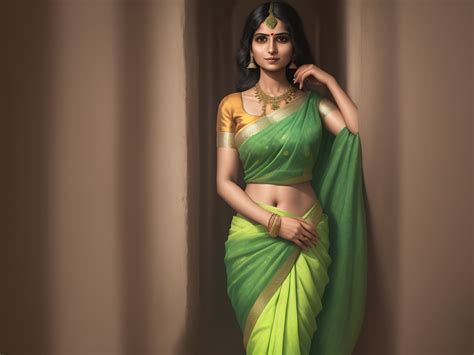 Ai Art Generator From Text Sexy Girl In Saree With Visible Boobs Img