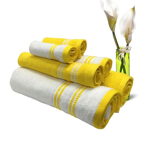Bright yellow hand bath towels for any bathroom decor society6. Spaces Set of 6 Bath+Hand+Face Towels Yellow - Buy Spaces ...