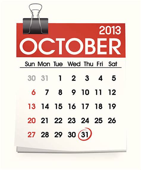 2013 October Calendar Template Illustrations Royalty Free Vector