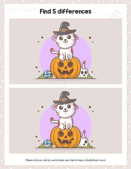Halloween Find The 5 Differences Worksheet Design 3 Your Home Teacher