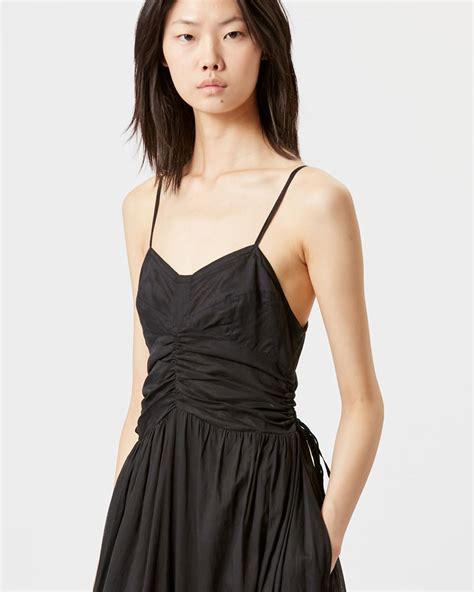 Womens Giana Cotton Voile Dress In Black Isabel Marant Pt