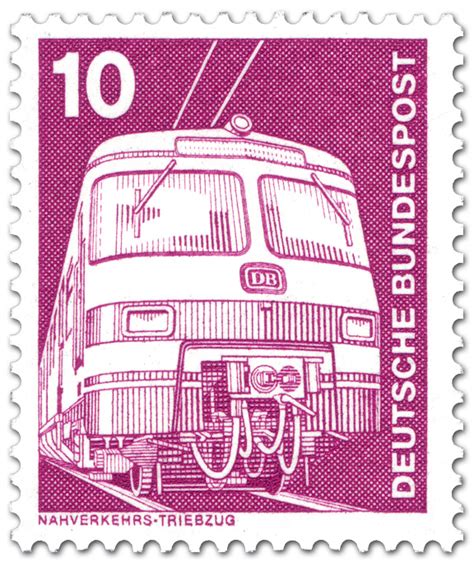 Dabei sind ausländische marken sehr gefragt. E-Lok Nahverkehrstriebzug ET 420/421, Briefmarke 1975