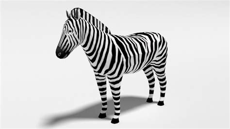 3d Model Low Poly Cartoon Zebra Cgtrader