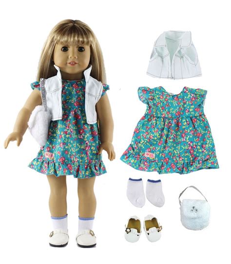 1 set green beautiful casual wear outfit doll clothes for 18 american girl in dolls