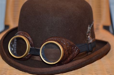 Free Images Vintage Retro Explore Brown Hat Clothing Goggle Punk Steampunk Sunglasses