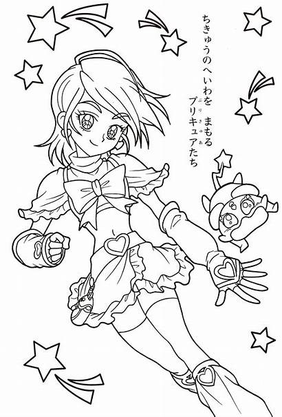 Coloring Anime Pretty Cure Futari Magical Wa