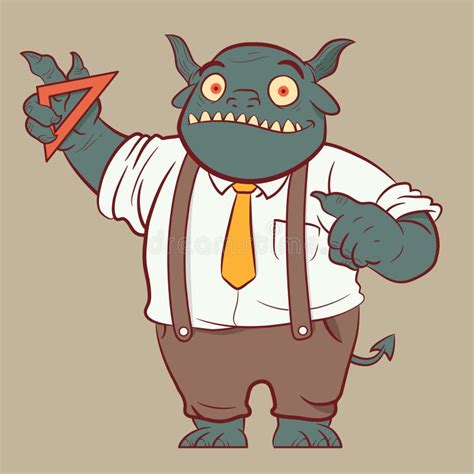 Cartoon Of A Monster Teacher In School Stock Illustration