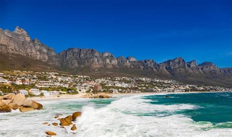 Premium Photo View Of Camps Bay Beach And Table Mountain In Cape Town